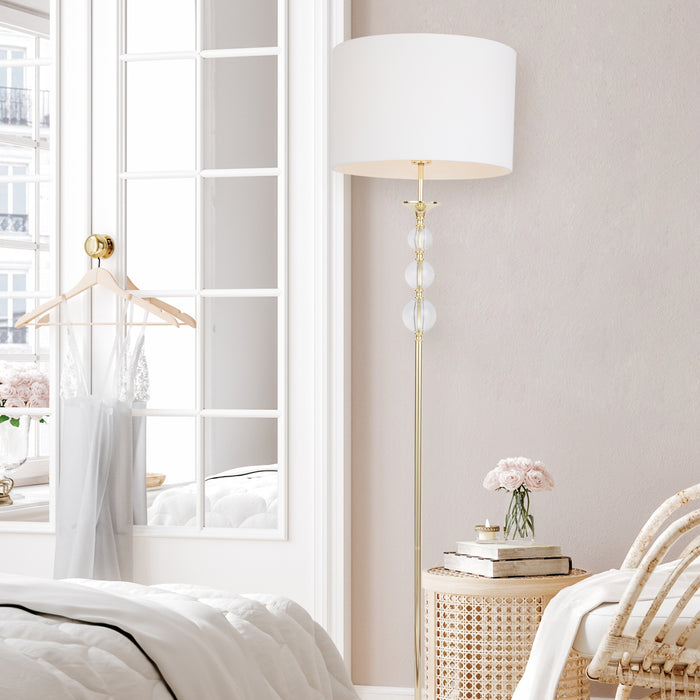 Lampadar Zuma Line 1xE27 Auriu / Alb REA Floor RLL93163-1GW