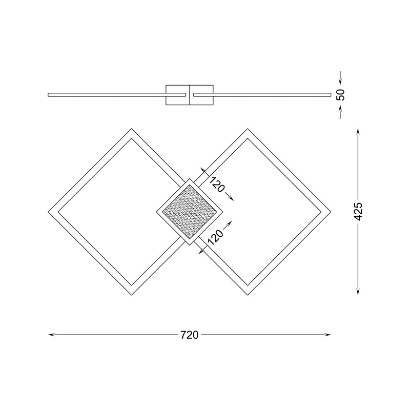 Plafoniera LED Hex RLX96474-1B LED 30W 2000LM 3000K W42,5 L72 H5 corp metalic auriu