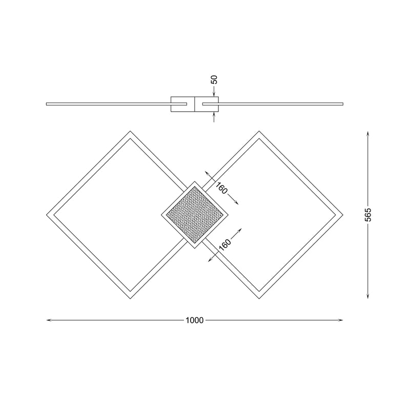 Plafoniera LED Hex RLX96474-1D LED 30W 2000LM 3000K W56,5 L100 H5 corp metalic auriu
