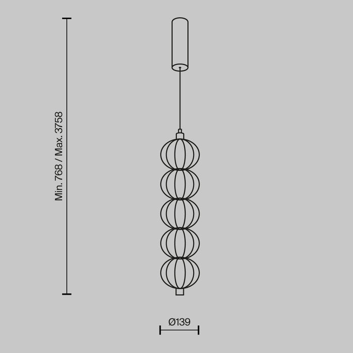 Lustra LED Maytoni Modern Golden Cage, Auriu   , LED 17W, 1050lm 3000K MOD216PL-L10G3K