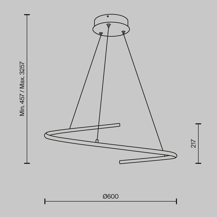 Lustra LED Maytoni Modern Curve, Alama, LED 31W, 2100lm  MOD242PL-L33BSK