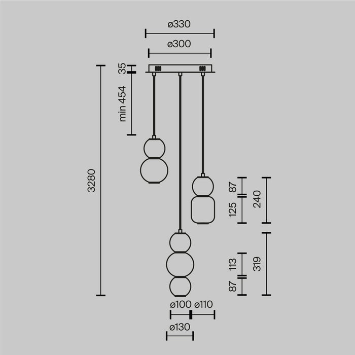 Lustra LED Maytoni Modern Drop, Crom, LED 33W, 4000lm 3000K MOD273PL-L33CH3K