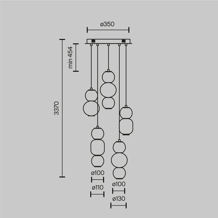 Lustra LED Maytoni Modern Drop, Crom,  LED 80W, 9300lm 3000K MOD273PL-L80CH3K