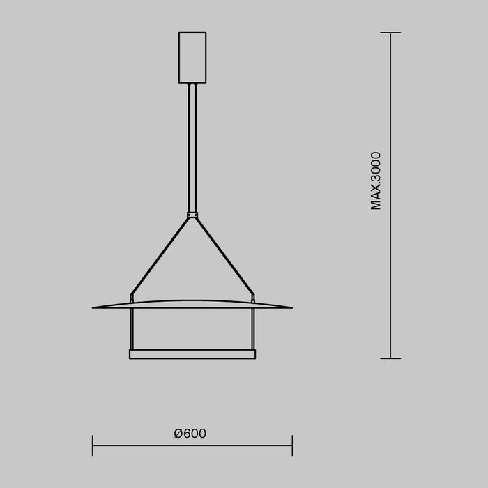 Lustra LED Maytoni Modern Ambience, Negru, LED 30W, 1400lm 3000K MOD280PL-L30B3K