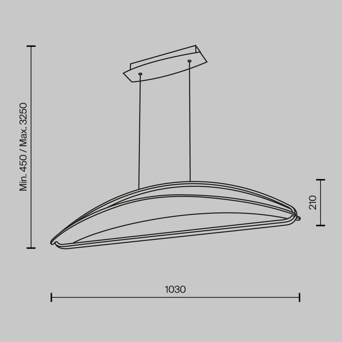 Lustra LED Maytoni Modern Breeze, Alama, LED 34W, 2040lm 3000K MOD281PL-L34BS3K