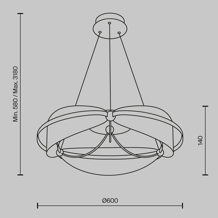 Lustra LED Maytoni Modern Breeze, Alama, LED 45W, 2700lm 3000K MOD281PL-L45BS3K