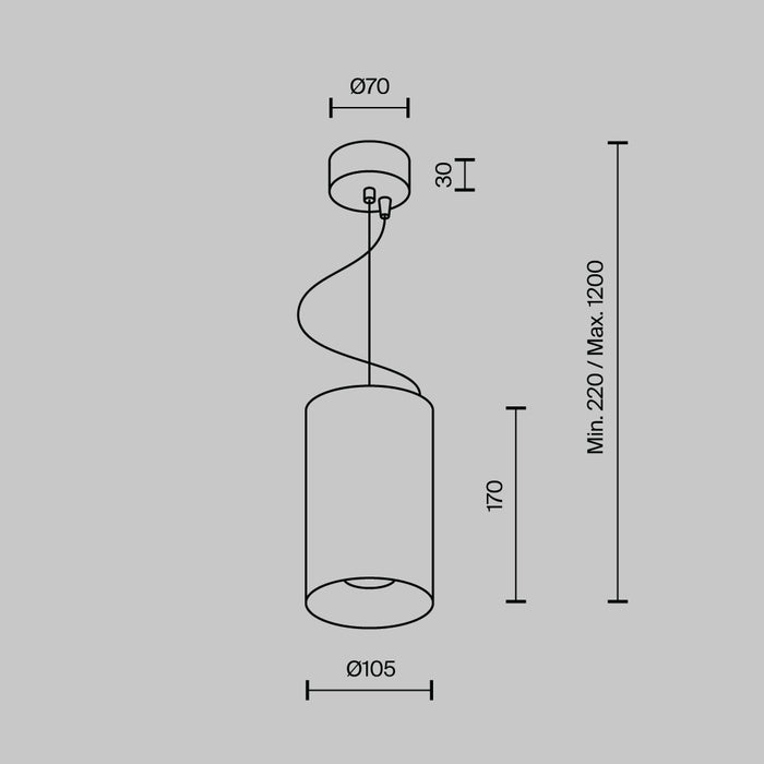 Lustra LED Maytoni Technical Efir, Auriu mat, LED 33W, 2730lm 3000K P089PL-33W3K-MG