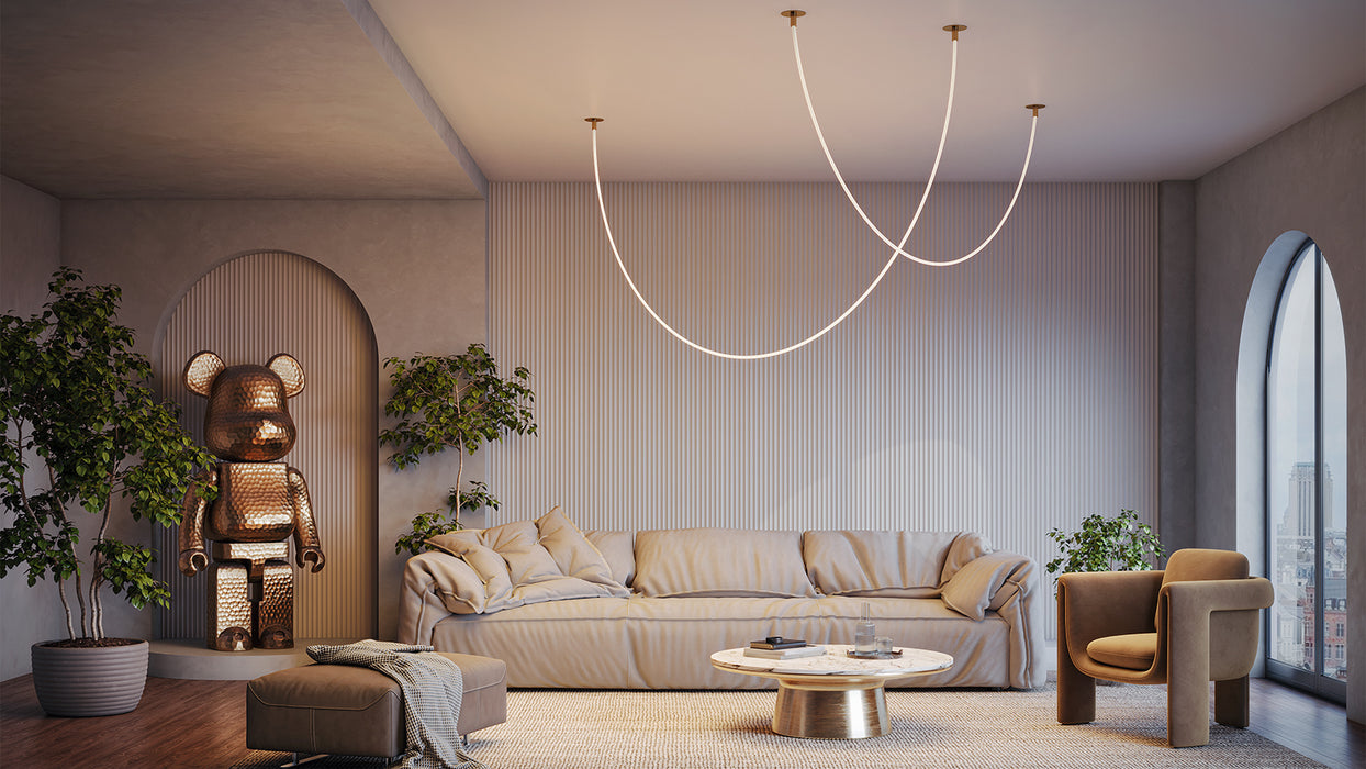 Lustra LED Maytoni Modern Tau Auriu   1, MOD146PL-L40G3K