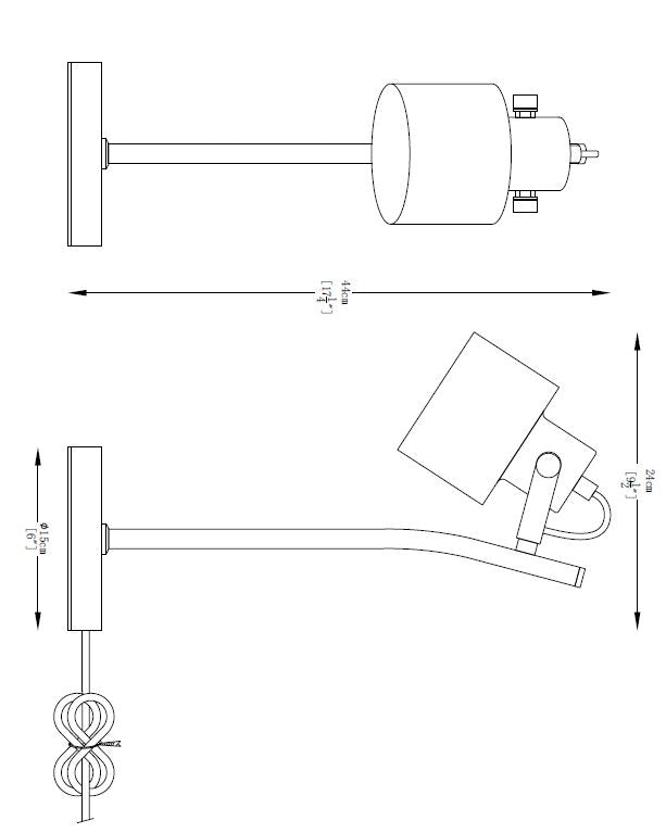 Veioza Draco A2038-SWH 1 x E27 MAX 40W L24 W15 H44 metal alb nisip si corp satinat crom