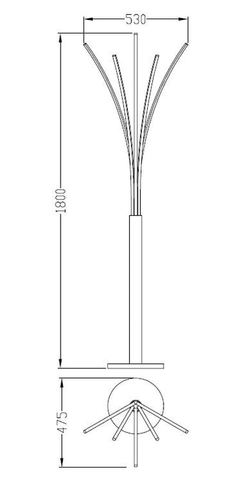 Lampadar Velden ML4767-3BMD LED 21W 2350LM 3000K W47,5 L53 H180 metal negru si corp lemn