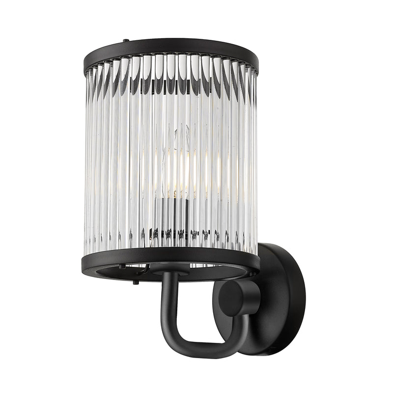 Aplica Sergio W0528-01F-P7AC 1 x E14 MAX 60W negru mat, abajur din sticlă corp metalic
