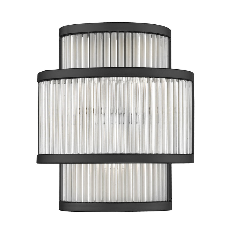 Aplica Sergio W0528-02B-P7AC 2 x G9 MAX 33W negru mat, abajur din sticlă corp metalic