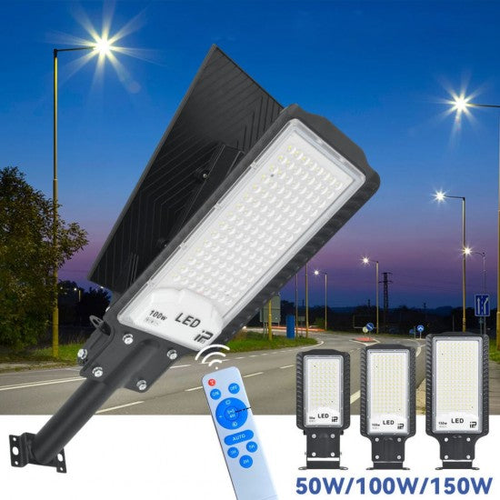 Corp stradal solar reglabil cu panou detașabil, 150W, 6500K, IP65