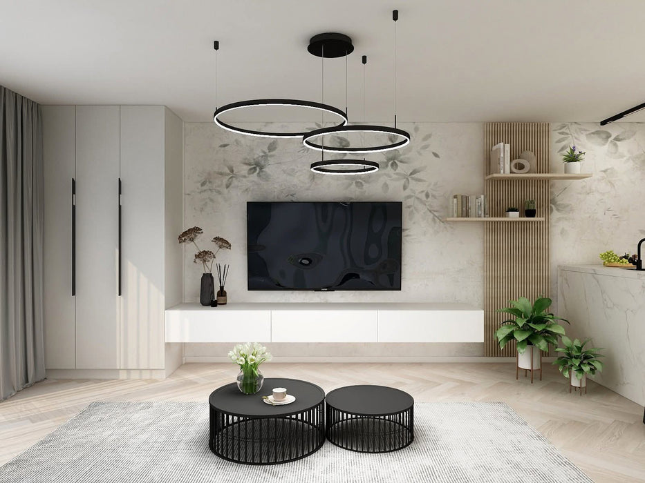 Lustră suspendată Maytoni Rim MOD058PL-L100B3K, LED 115W, Ø80 cm, iluminat cald 3000K