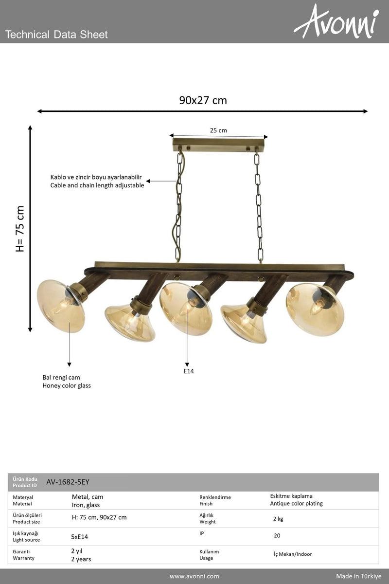 Lustra stil modern, din metal, culoare antiq