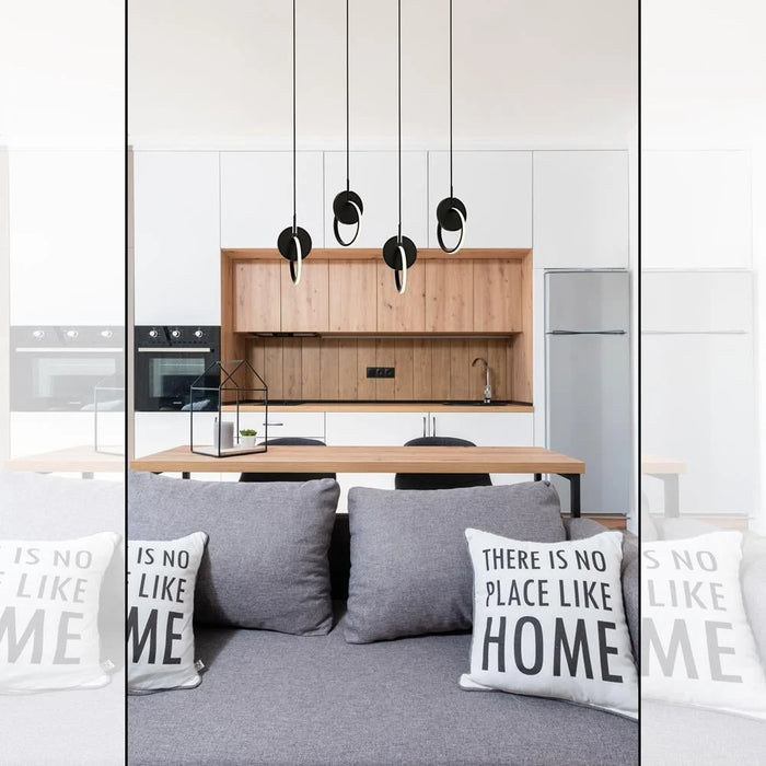 Lustră LED Avonni AV-1874-4Y-BSY, Metal și Lemn, Negru, 80×12 cm, 4x7W, 2560 lm