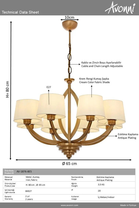 Lustra moderna Avonni Antic, 1876, E27