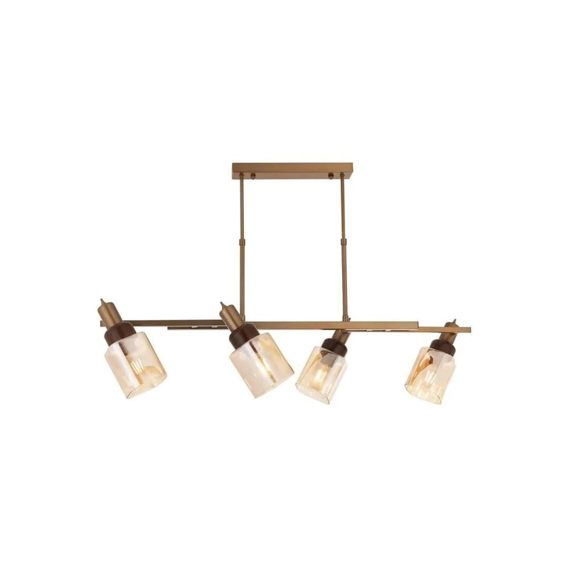 Lustră Avonni AV-1920-4Y-EX, vopsea antichizată, , 4xE27, metal și lemn și sticlă, design vintage elegant