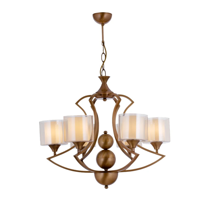 Lustră Avonni AV-35003-6E, finisaj antichizat, Ø70 cm, 6xE27, metal și sticlă, design vintage elegant