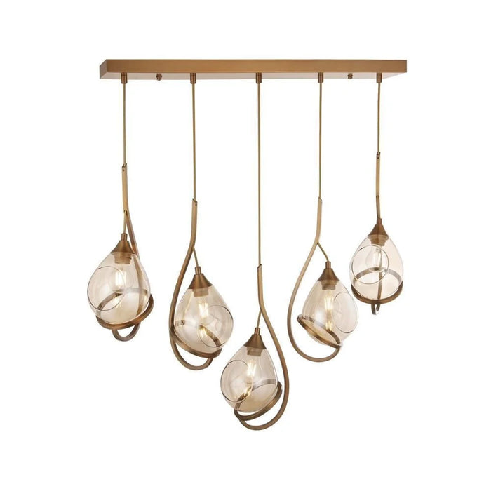 Lustră Avonni AV-1921-5Y-EX, vopsea antichizată, , 5xE27, metal și sticlă, design vintage elegant