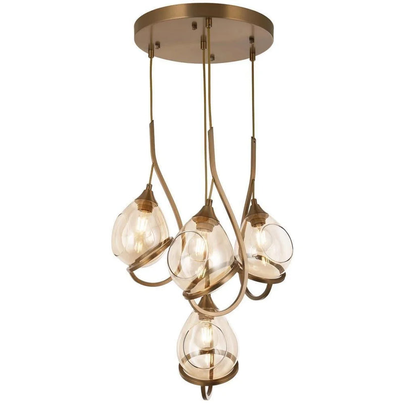 Lustră Avonni AV-1921-4T-EX, vopsea antichizată, Ø55 cm, 4xE27, metal și sticlă, design vintage elegant