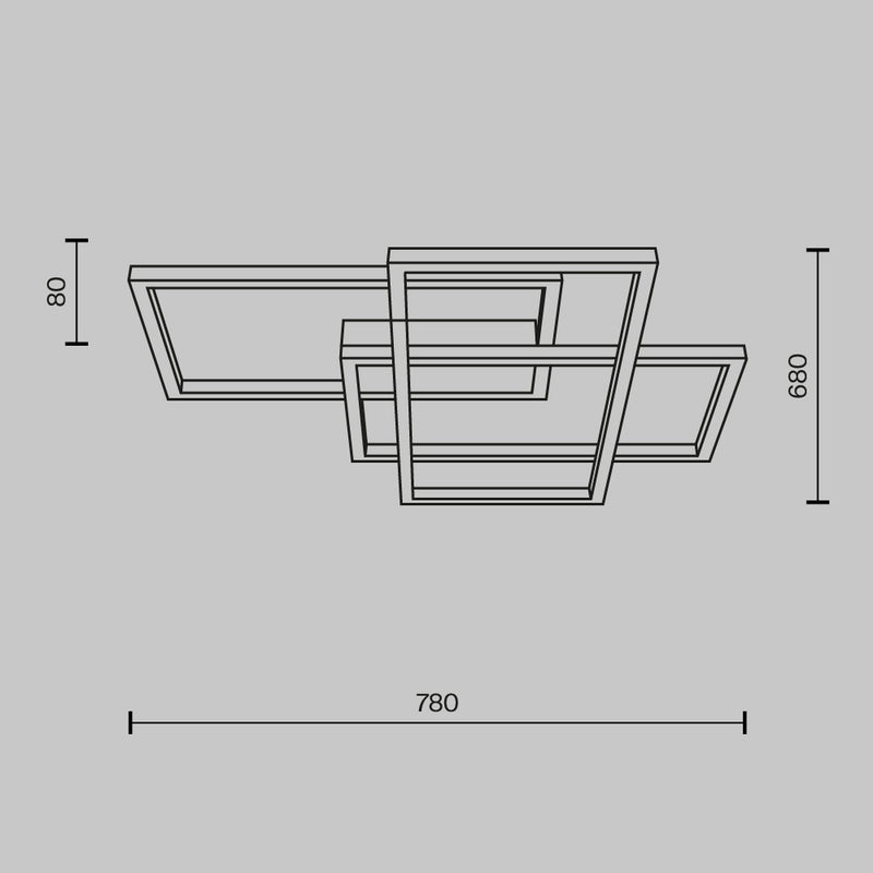 Plafoniera LED Maytoni Rida MOD016CL-L80BK, 78W, Negru, 2900 lm, 3000–4000K