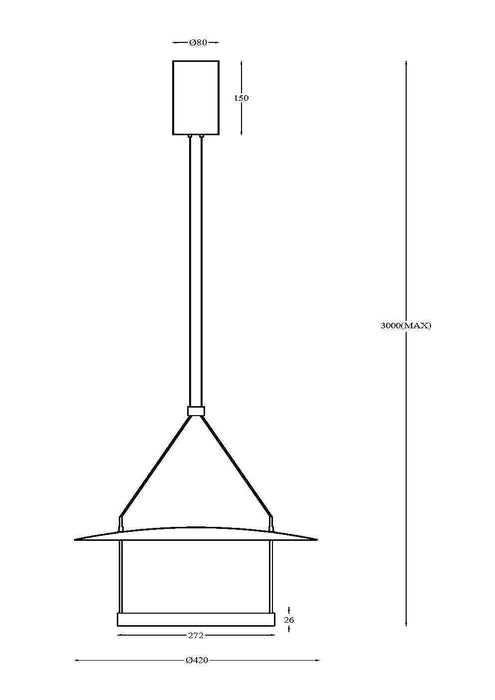 Lustra LED Maytoni Modern Ambience, Negru, LED 23W, 1000lm 3000K MOD280PL-L23B3K