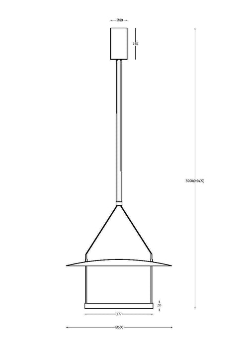 Lustra LED Maytoni Modern Ambience, Negru, LED 30W, 1400lm 3000K MOD280PL-L30B3K