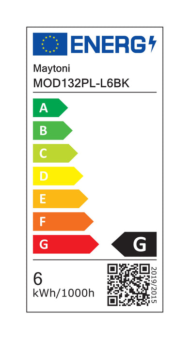 Lustra LED Maytoni Modern Cascade, Negru, LED 6W, 400lm  MOD132PL-L6BK