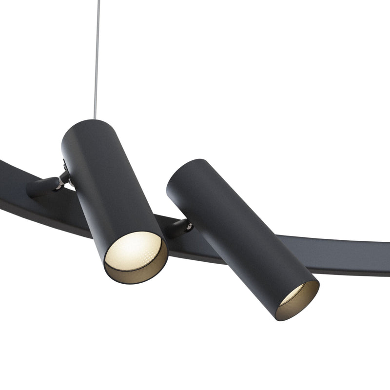 Lampă Suspendată LED Neagră Satellite – Maytoni, Aluminiu, 42W, 3900lm