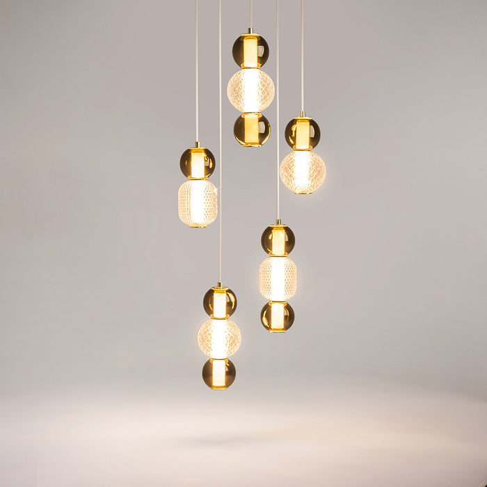 Lustra LED Maytoni Modern Drop, Auriu , LED 80W, 9300lm 3000K MOD273PL-L80G3K