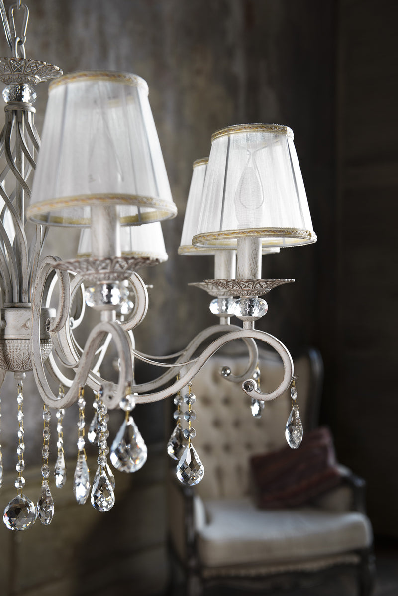 Lustra Living Maytoni Classic Grace Alb/Auriu, 8XE14