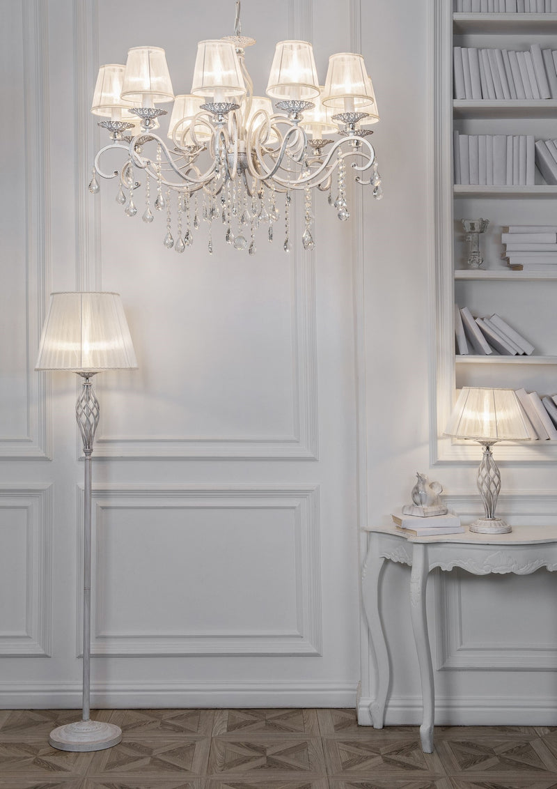 Lustra Living Maytoni Classic Grace Alb/Auriu, 10XE14