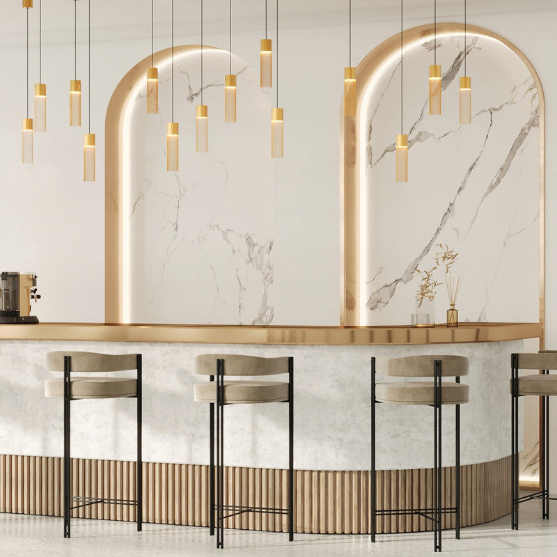 Lampă suspendată modernă LED Maytoni Imaginary MOD190PL-L5G3K, 5W, 3000K, Aurie, Metal