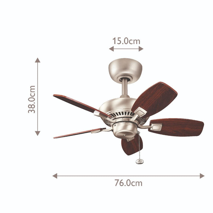 Ventilator de Tavan Kichler Canfield - Ventilator 76cm - Nichel Periat