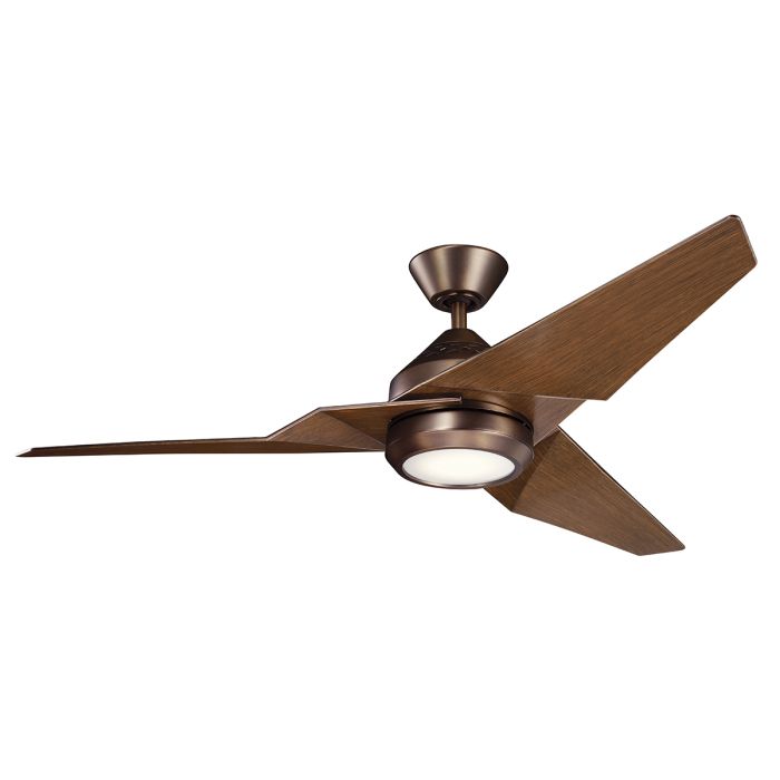 Lustra LED cu Ventilator de Tavan si Telecomanda Kichler Jad - Ventilator 152 cm - Bronz Periat