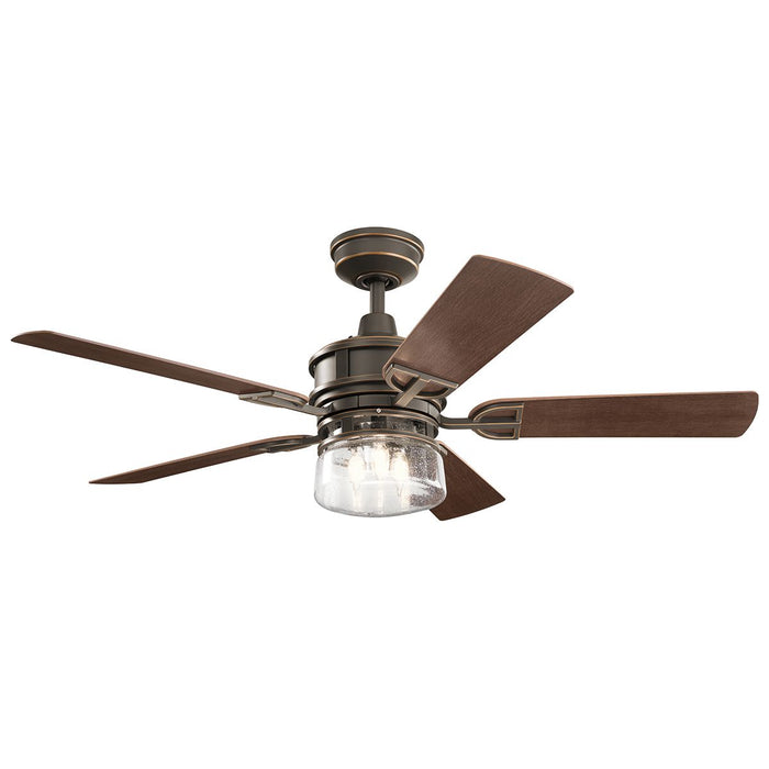 Lustra cu Ventilator de Tavan și Telecomandă Kichler Lyndon Patio - Ventilator 132cm, Bronz Antic