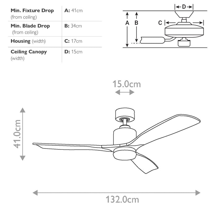 Lustra LED cu Ventilator de Tavan Kichler  Ridley II - 132 cm, Finisaj Alamă Naturală, Palete din Lemn Masiv