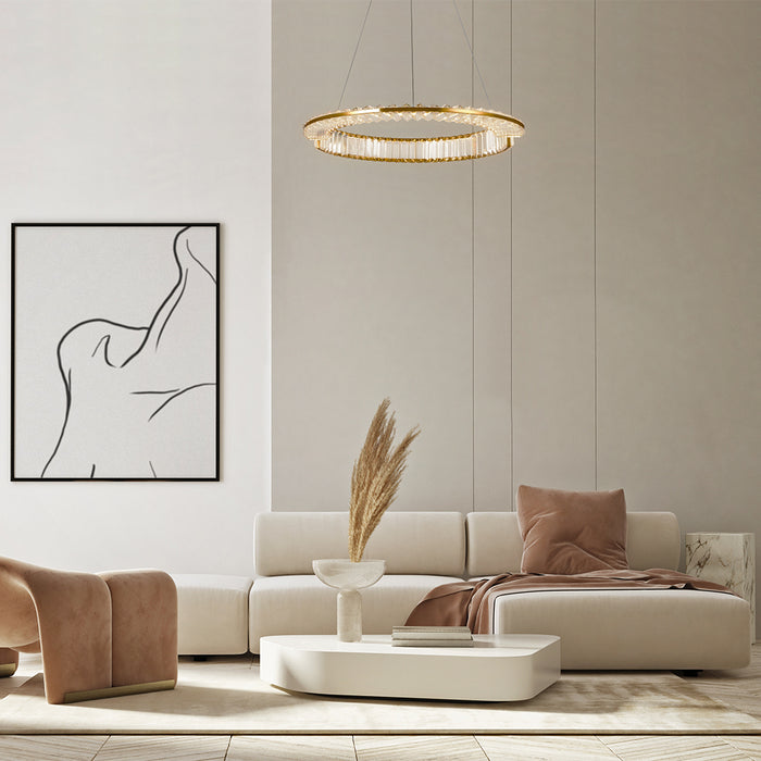 Lustra LED Maytoni Modern Krone Auriu 1, LED 36W, 4000K, 2400lm, P097PL-L36G4K