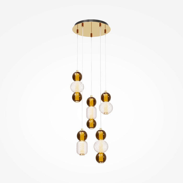 Lustra LED Maytoni Modern Drop, Auriu , LED 80W, 9300lm 3000K MOD273PL-L80G3K