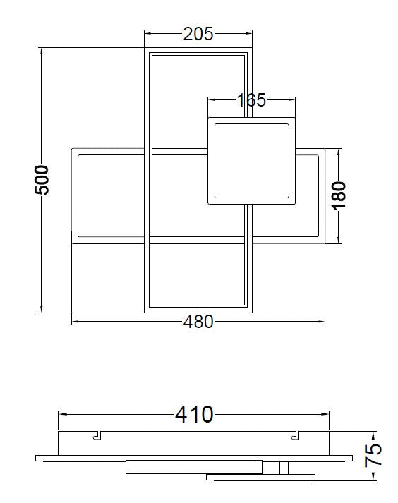 Plafoniera LED Salo MX4463-3-3WBT LED 46W 5400LM 3000K W48 L50 H7,5 metal si plastic negru, corp alb