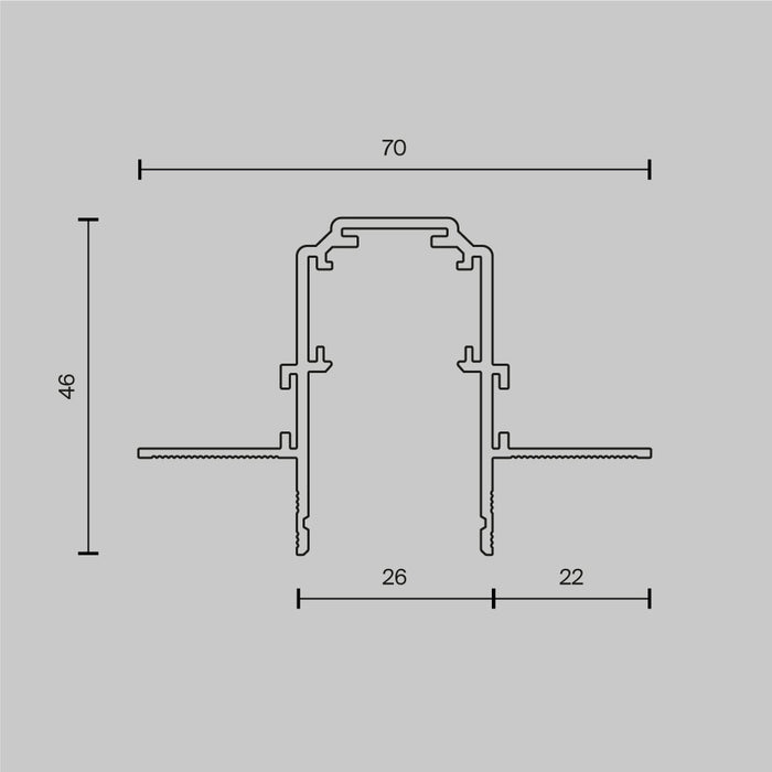 Sina Magnetica Incastrata Exility, 2m  Maytoni Technical Busbar trunkings Exility, Alb, TRX034-422.12W