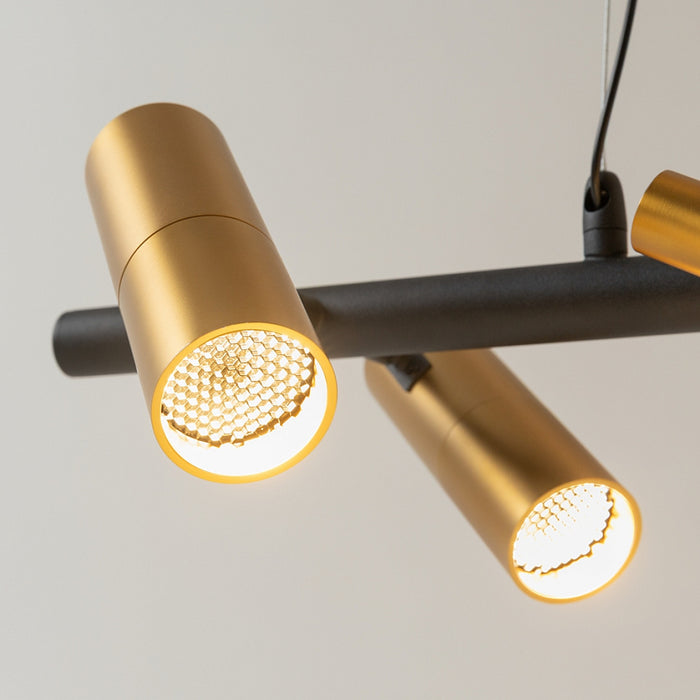 Lustra LEDMaytoni Modern Tau Negru/Auriu , MOD166PL-L30GB3K