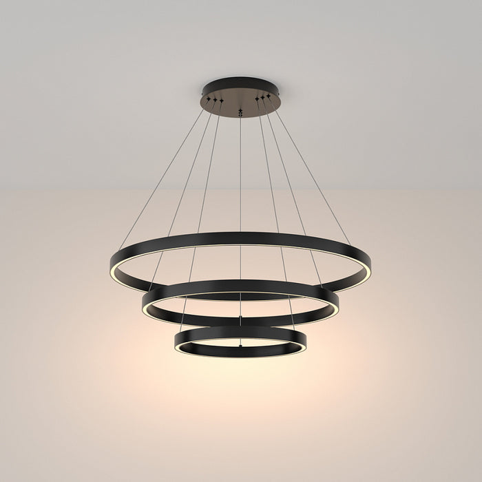 Lustră suspendată Maytoni Rim MOD058PL-L100B3K, LED 115W, Ø80 cm, iluminat cald 3000K