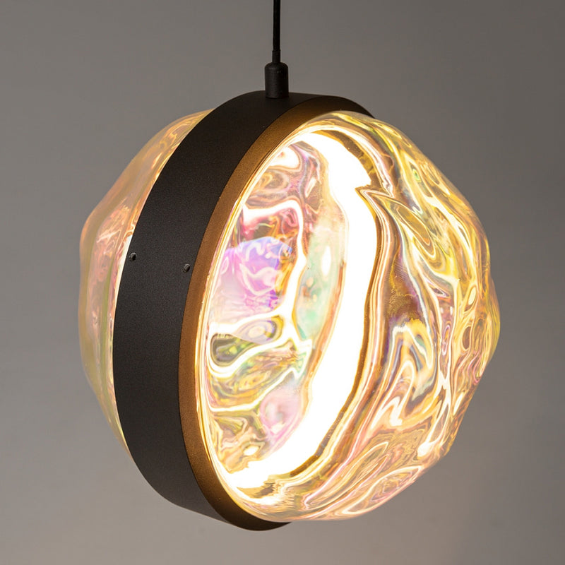 Pendul LED Maytoni Misterio Ø180 cm, sticlă multicolor, 6W, 2700K, negru