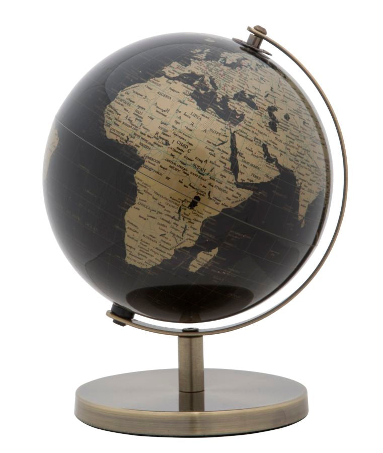 Decoratiune Glob Pamantesc Mauro Ferretti Bronze  Ø 20X28  cm, Negru/Auriu
