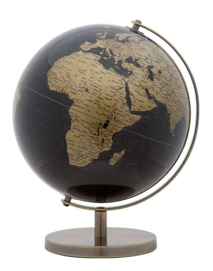 Decoratiune Glob Pamantesc Mauro Ferretti Bronze  Ø 25X34 cm, Negru/Auriu