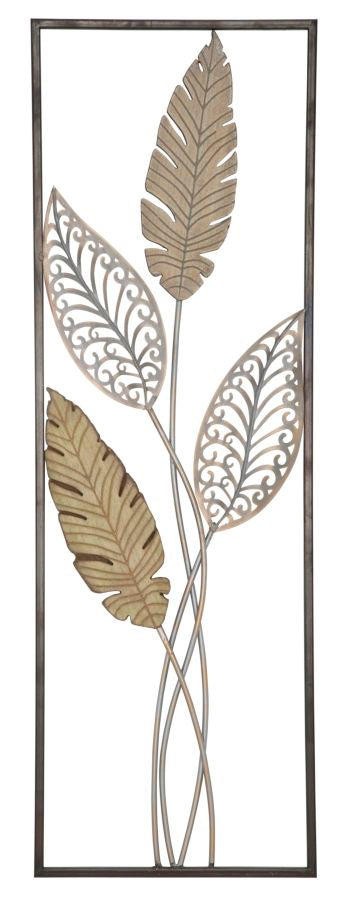 Decoratiune de Perete Mauro Ferretti Foglie A, 30, 5X1, 90X91 cm, Auriu/ Argintiu