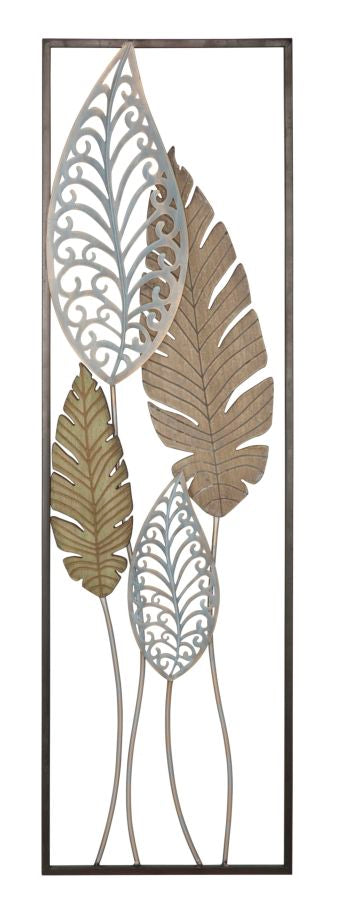 Decoratiune de Perete Mauro Ferretti Foglie B, 30, 5X2, 5X99, 5 cm, Auriu/ Argintiu