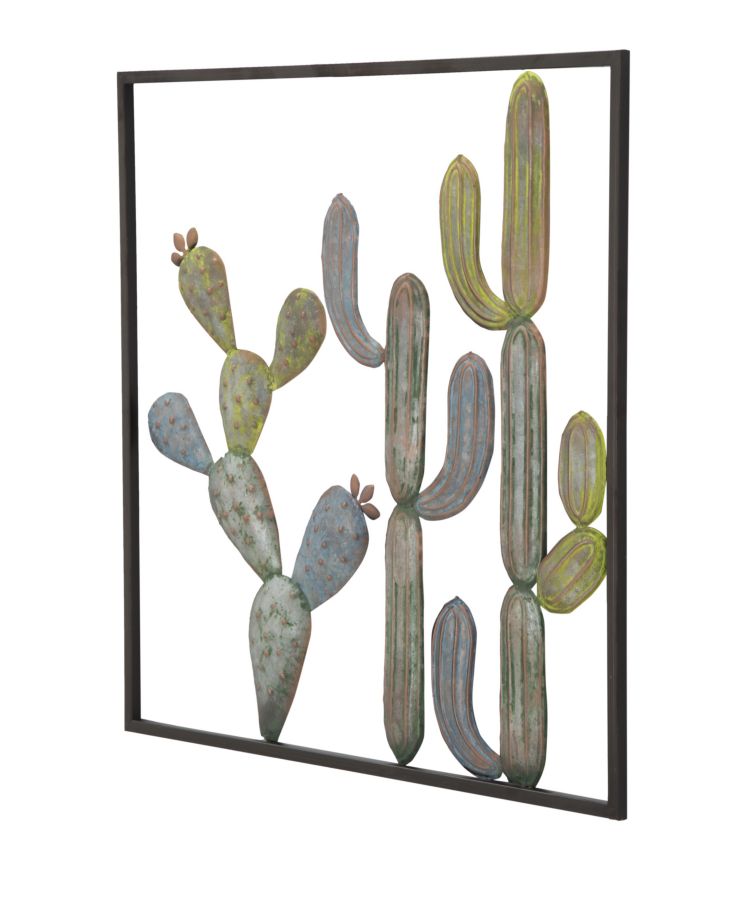 Decoratiune de Perete Mauro Ferretti Cactus-Frame -C- 50X1, 3X50 cm, Verde/ Bleo